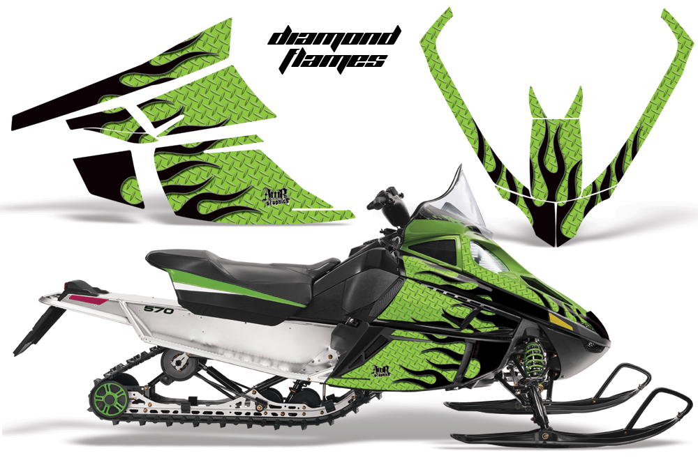 Arctic Cat F Series Graphics Kits DiamondFlames Green